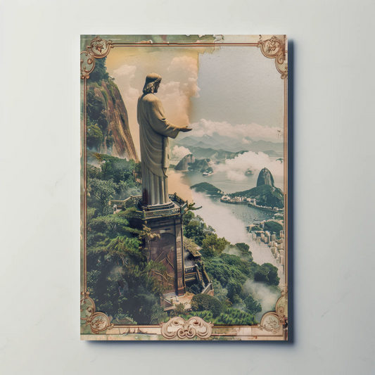 Vintage Travel Poster - Christ the Redeemer, Brazil