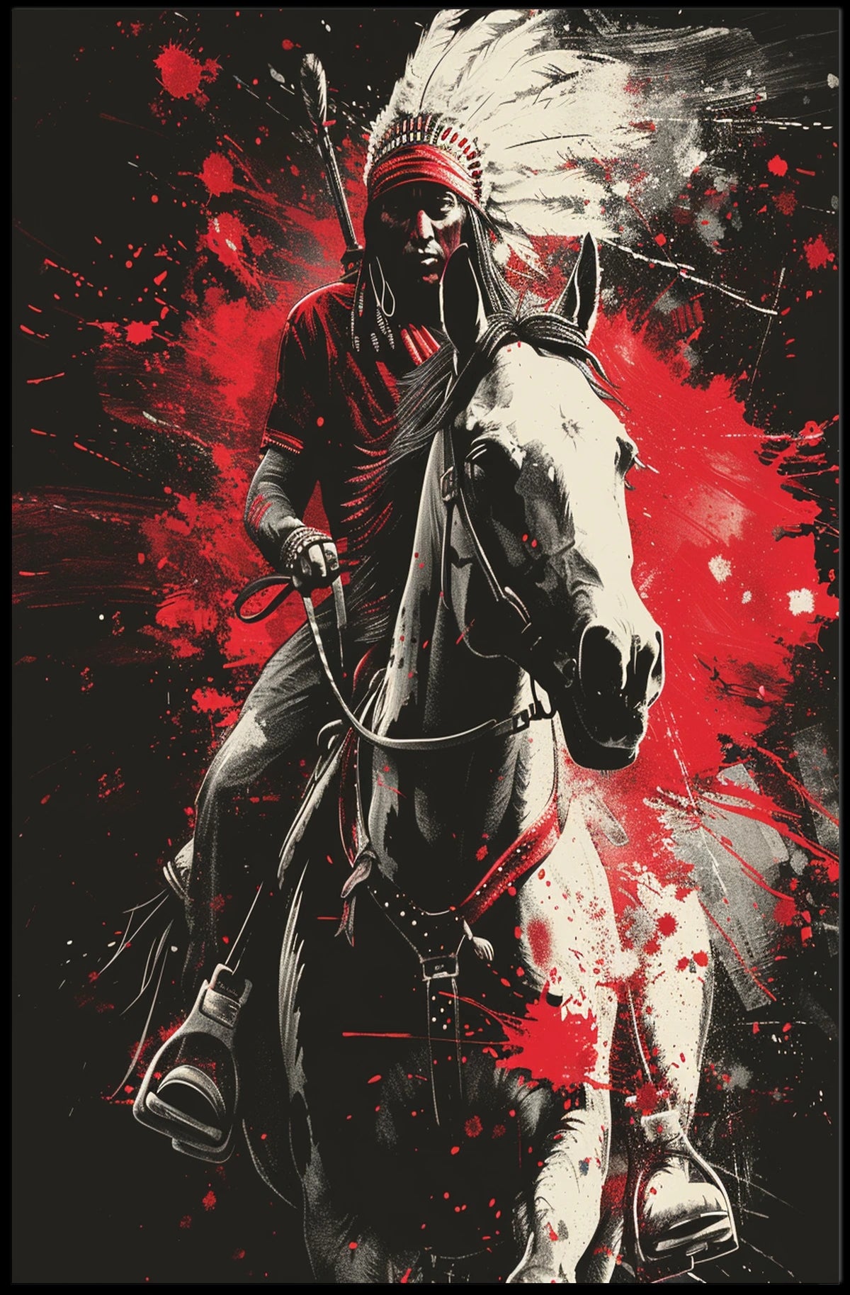 Warrior On Horseback Poster