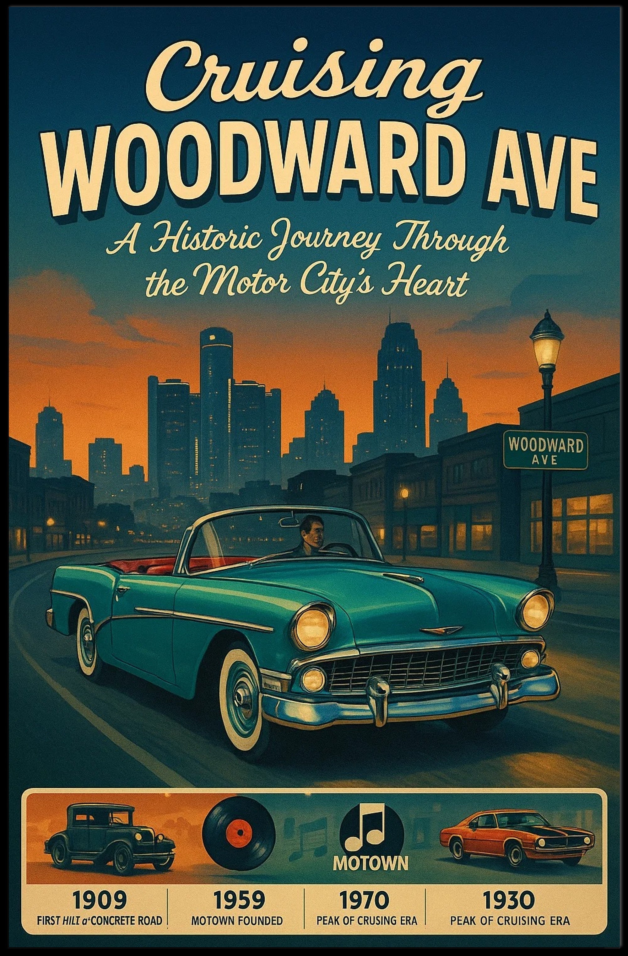 Cruising Woodward Ave Poster PosterGoat