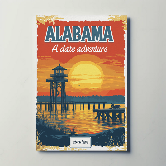 Alabama: A Date Adventure Vintage Travel Poster
