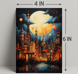 Enchanted Moonlit Cityscape Poster