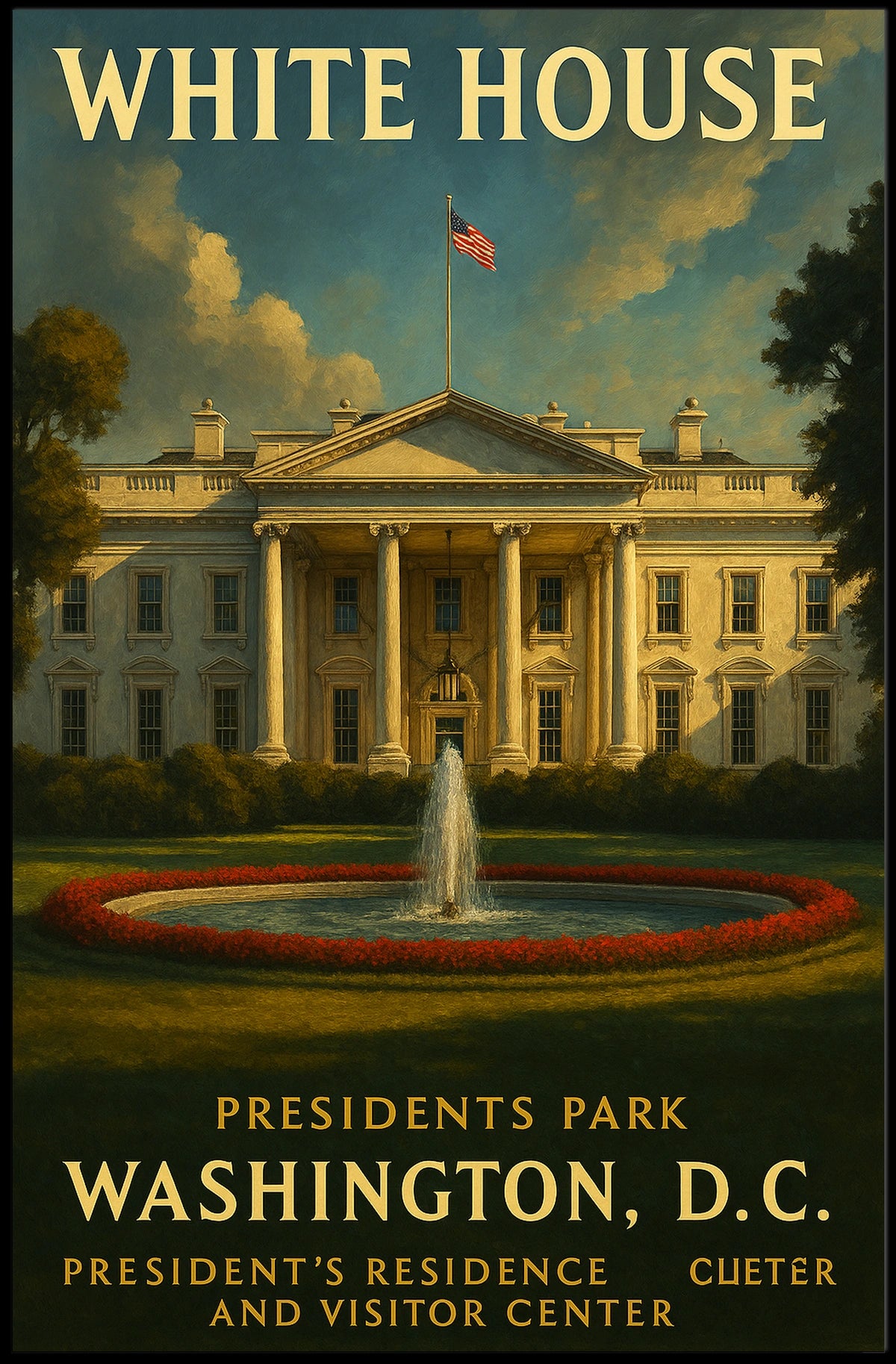 The White House Presidential Residence Poster