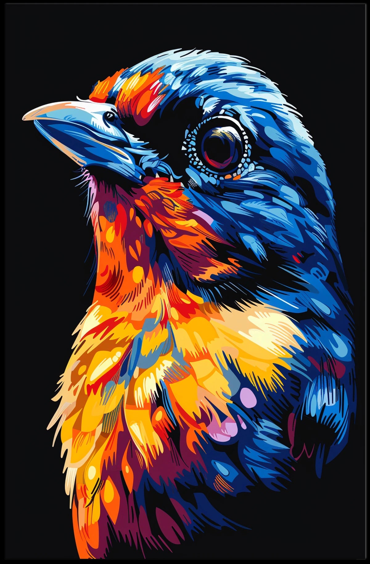 Vibrant Modern Bird Art Poster for Nature Lovers