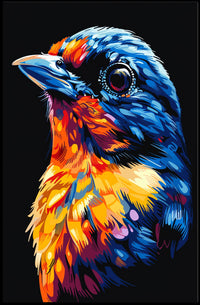Vibrant Modern Bird Art Poster for Nature Lovers