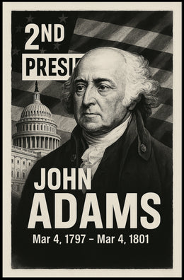 John Adams 2nd President of the United States Digital Montaje Poster