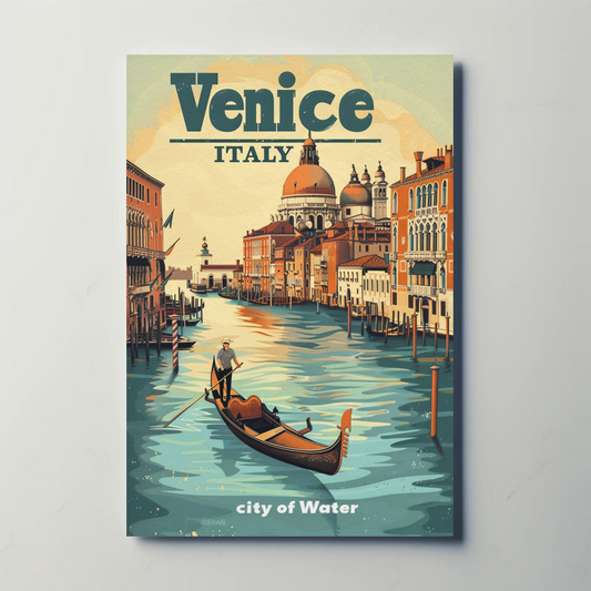 Venice Italy Vintage Travel Poster
