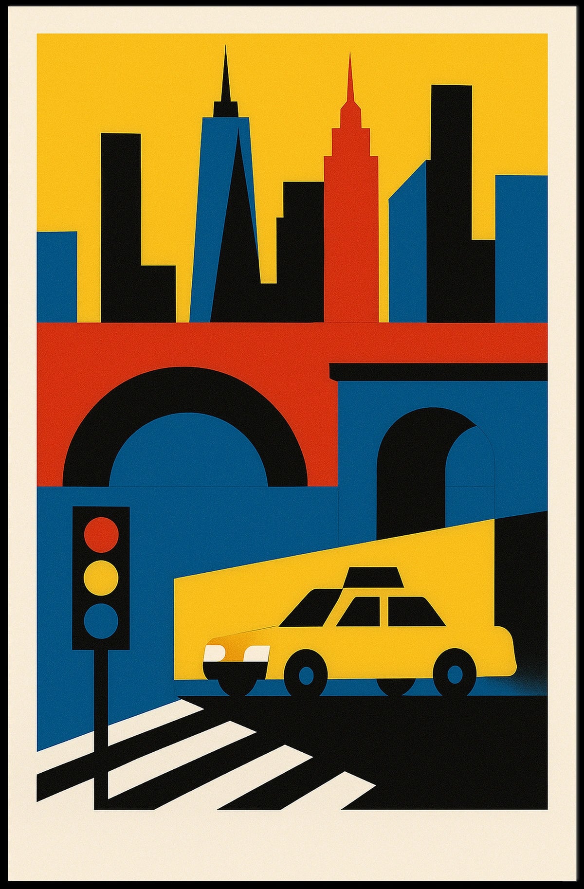 Urban Symphony City Poster Geometric Art For Modern Homes