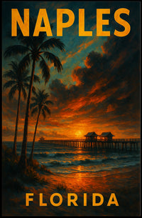 Naples Florida Sunset Poster Wall Art For Coastal Decor