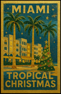 Miami Tropical Christmas Poster
