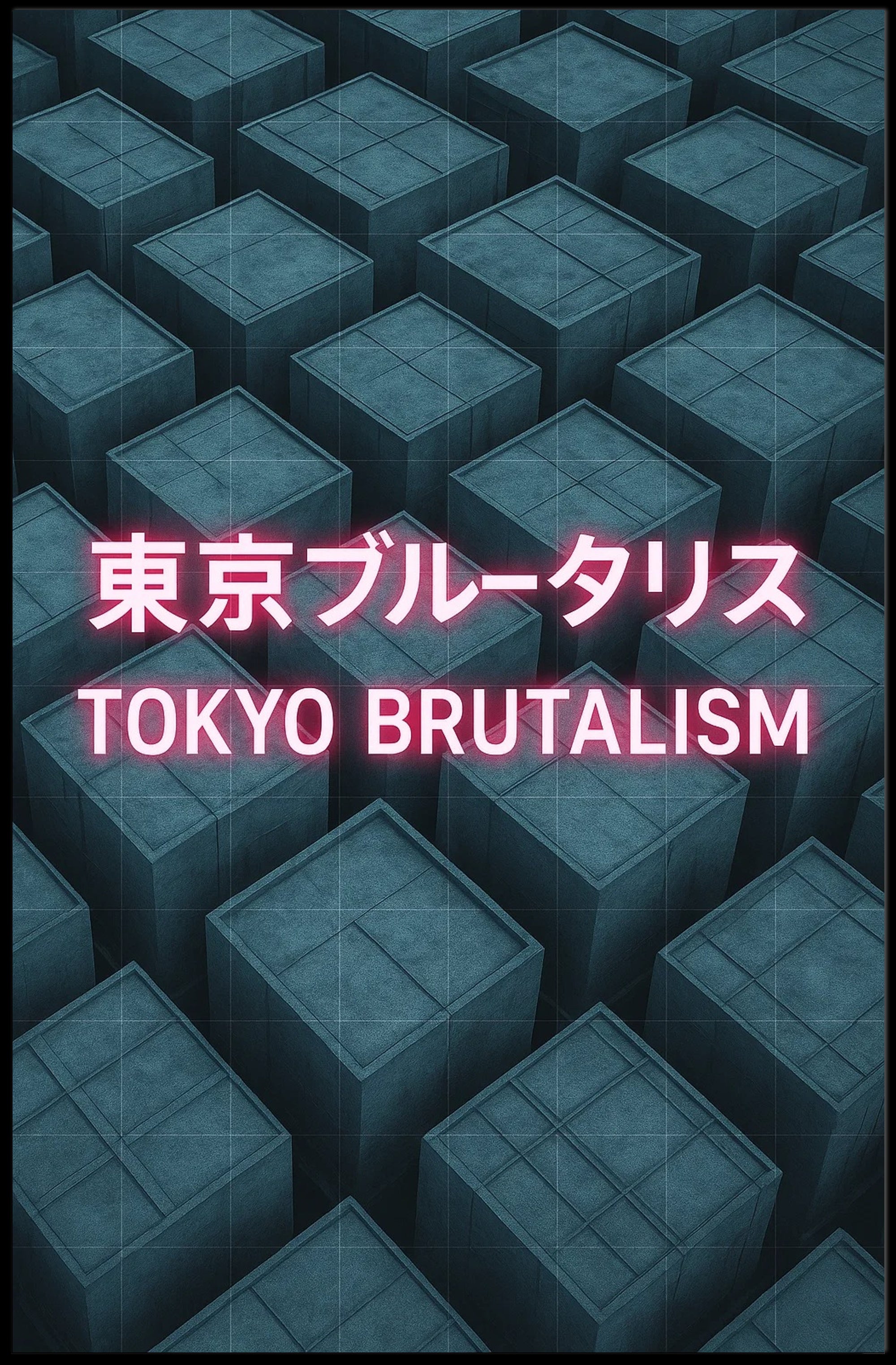 Tokyo Brutalism Urban Geometric Design Poster