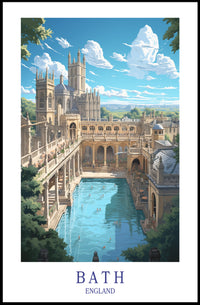 Historic Bath, England Travel Poster PosterGoat