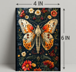 Vibrant Butterfly and Botanicals Artistic Poster