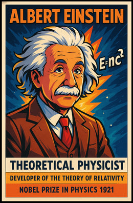Albert Einstein Theoretical Physicist Educational Poster