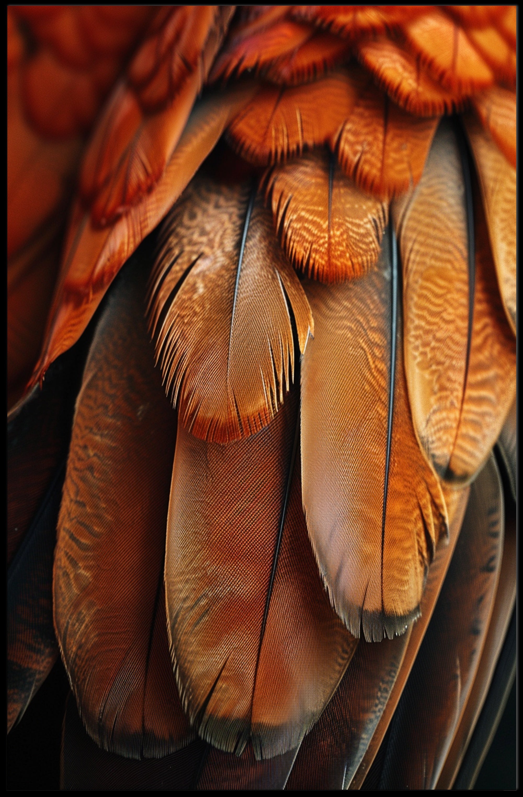 Bird Feather Textures Photorealistic Nature Art Poster PosterGoat