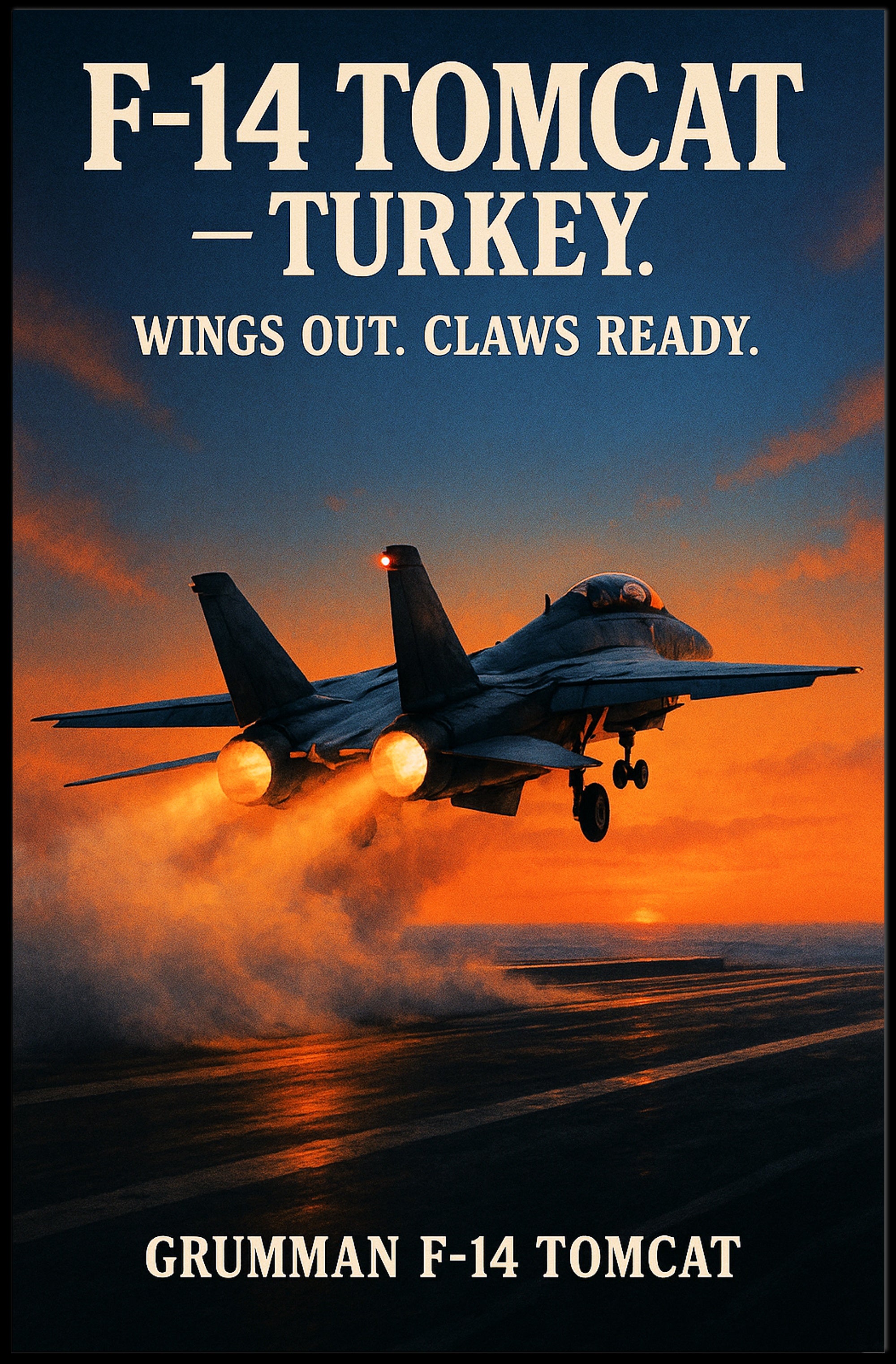 Grumman F-14 Tomcat Wings Out, Claws Ready Poster PosterGoat