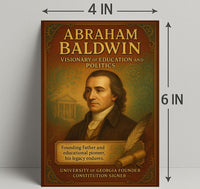 Abraham Baldwin Visionary Vintage Historical or Presidential Poster
