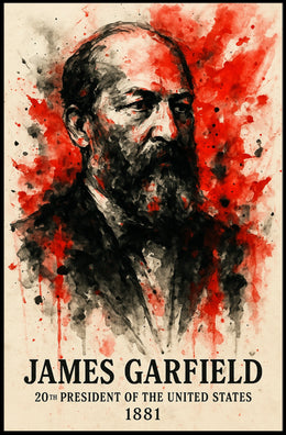 James Garfield Dramatic Watercolor Historical or Presidential Poster