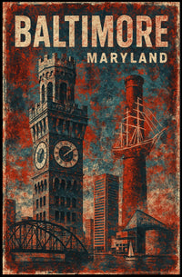 Baltimore Skyline Cityscape Art Collectors Poster