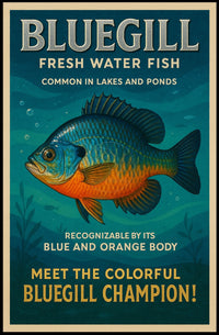 Bluegill Fish Vintage Illustration - Animal Poster