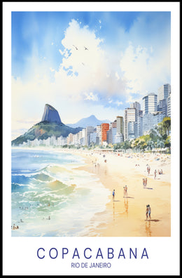 Copacabana Beach Vintage Travel Poster PosterGoat