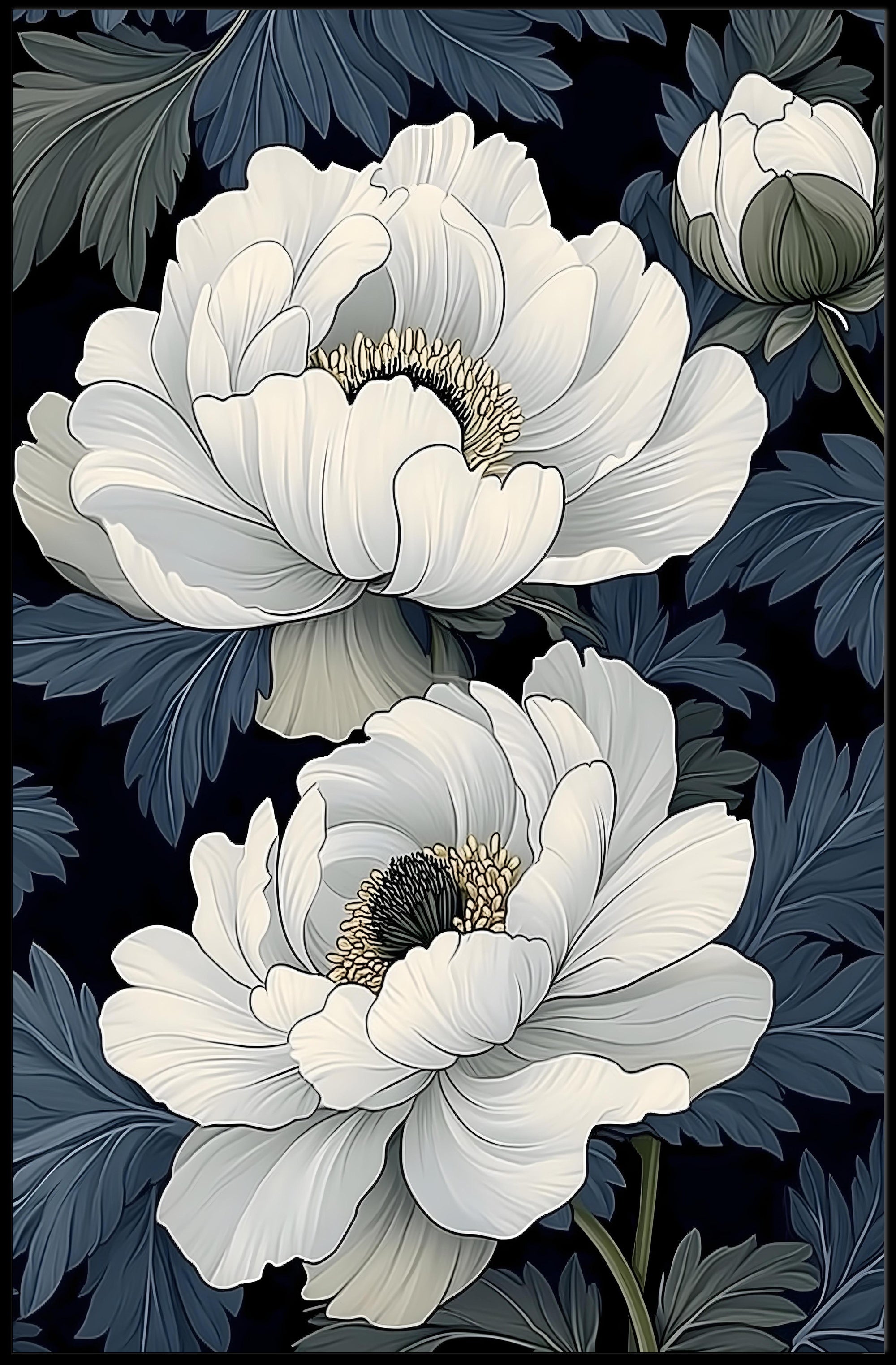 Elegant Floral Design Wall Art Print