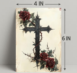 Gothic Cross And Roses Poster