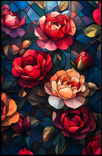 Roses and Stained Glass Artistic Poster