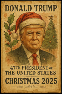 Santa Hat Trump Christmas Theme Political Poster