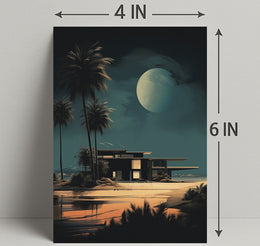 Moonlit Modern Oasis Modern Poster PosterGoat