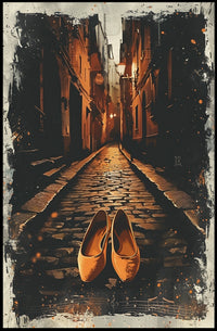 Serene European Street Ballet Flats Art Poster