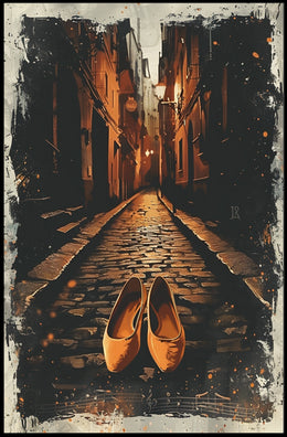 Serene European Street Ballet Flats Art Poster