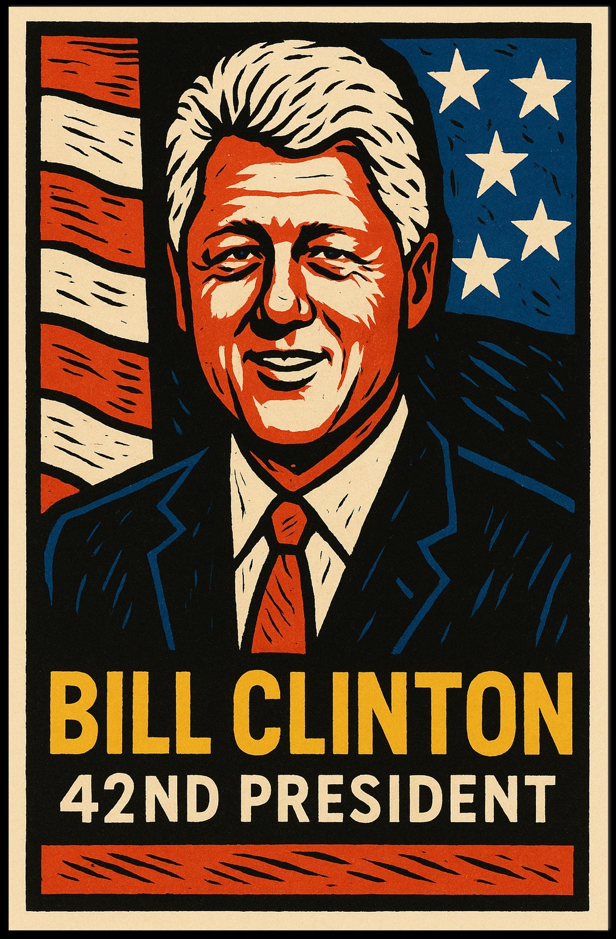 Bill Clinton 42nd President Poster