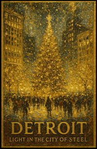 Detroit Light In The City Of Steel Poster