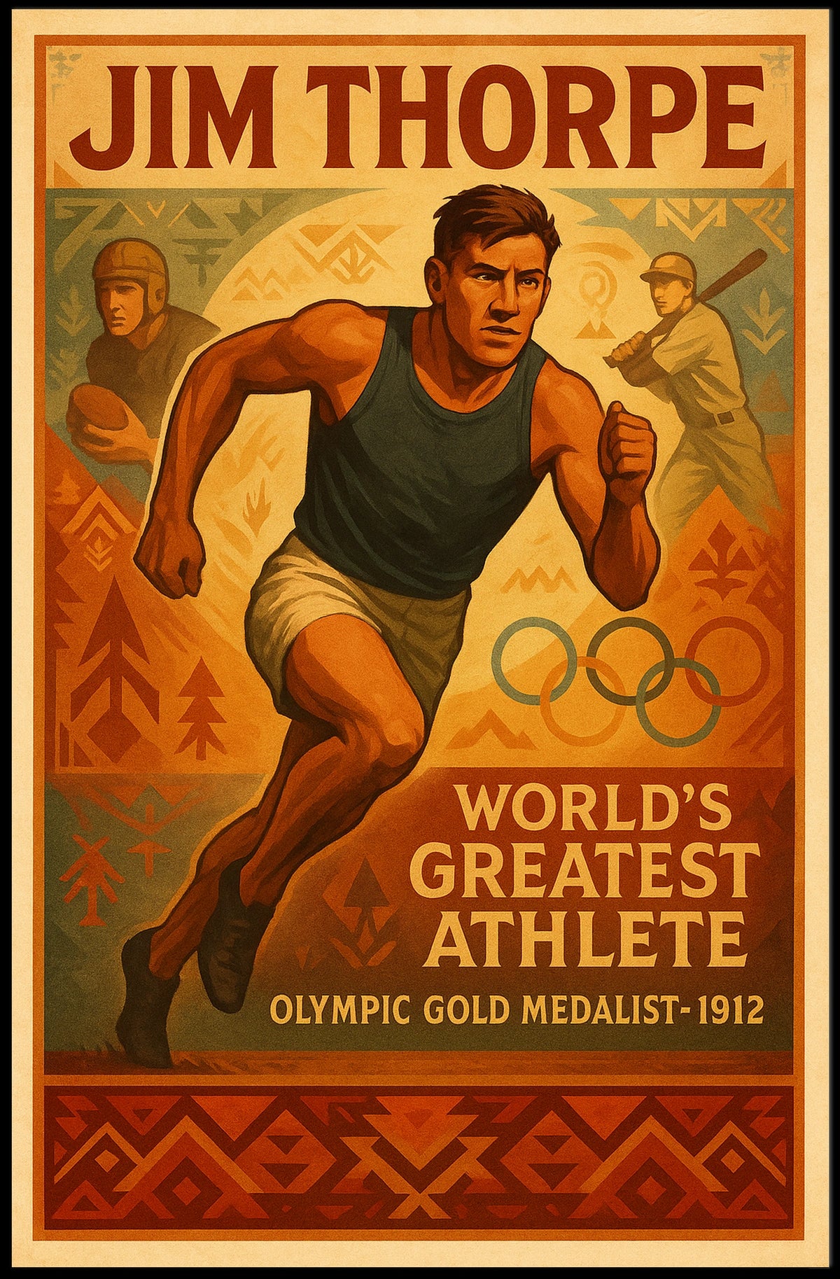 Jim Thorpe Legendary Athlete Poster