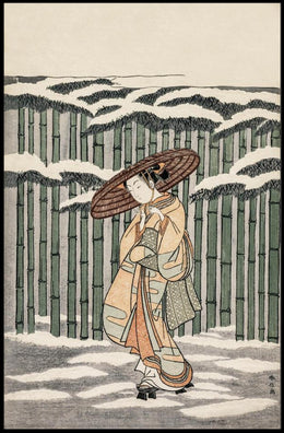 Winter Stroll in Bamboo Grove Poster
