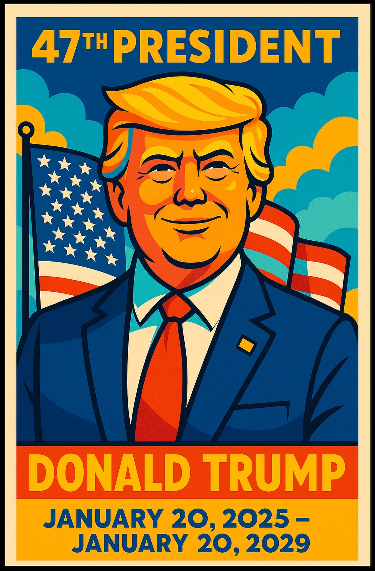 Patriotic Leadership Poster Featuring American Political Icon