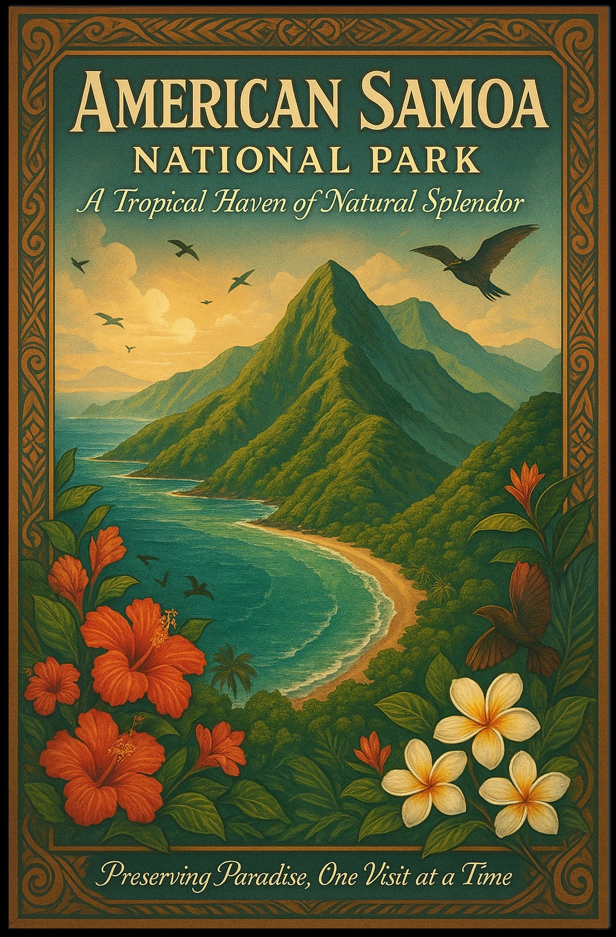 American Samoa National Park Scenic Art Poster