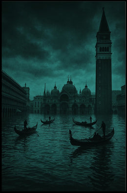Mystical Gondolas: Venice Urban Cityscape Poster