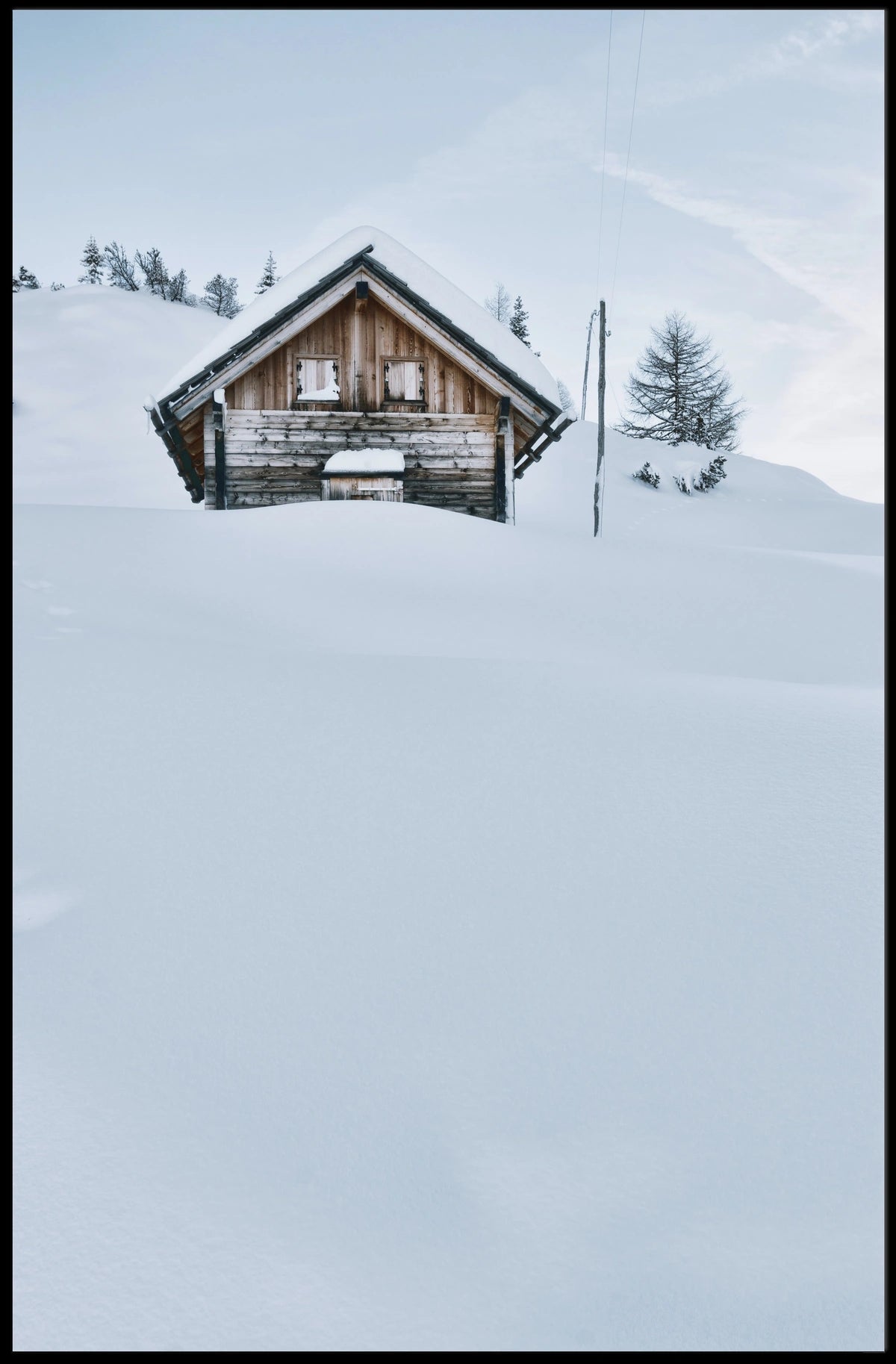 Rustic Cabin in Snowy Mountains National Park Poster