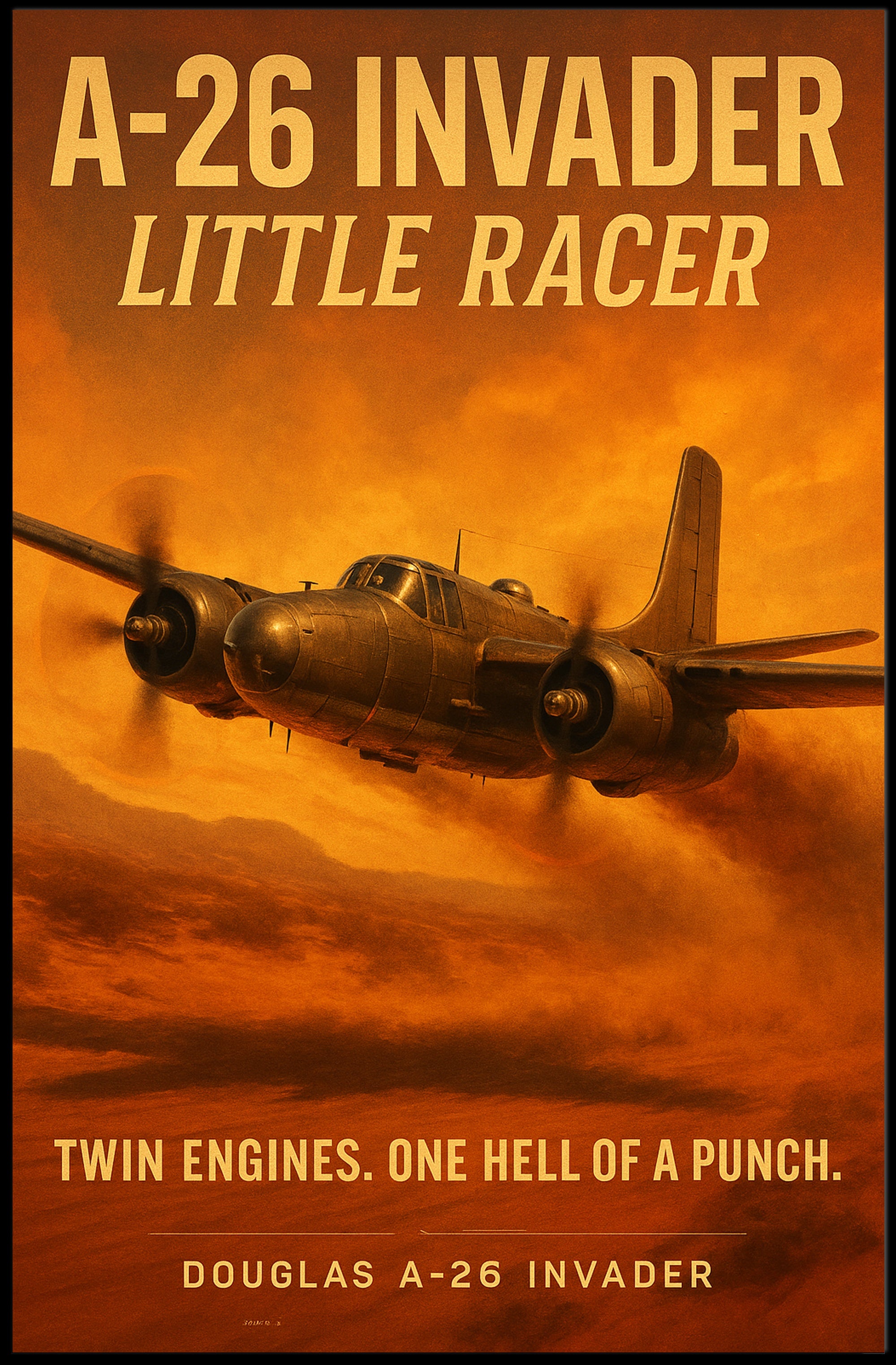 A-26 Invader WWII Aircraft Poster for Aviation Lovers