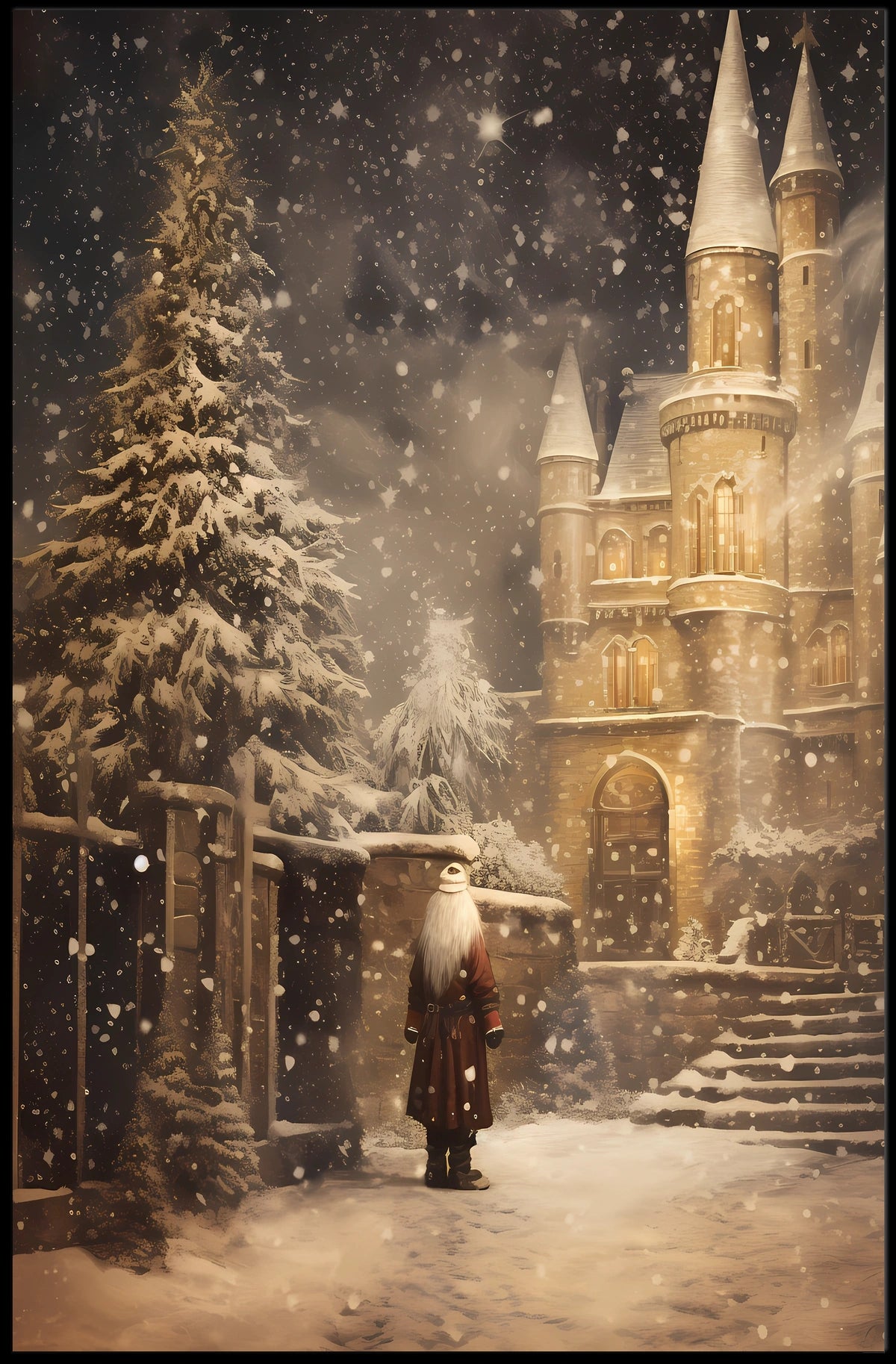 Enchanted Winter Castle Poster