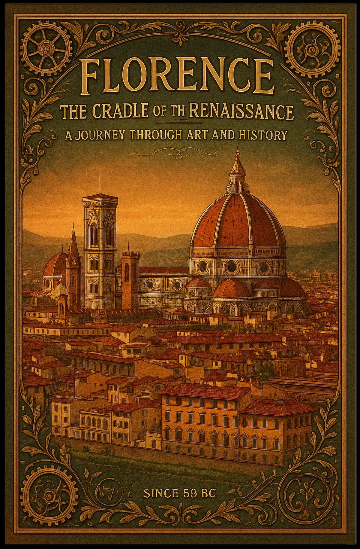Florence Renaissance Journey Vintage Cultural or Heritage Poster