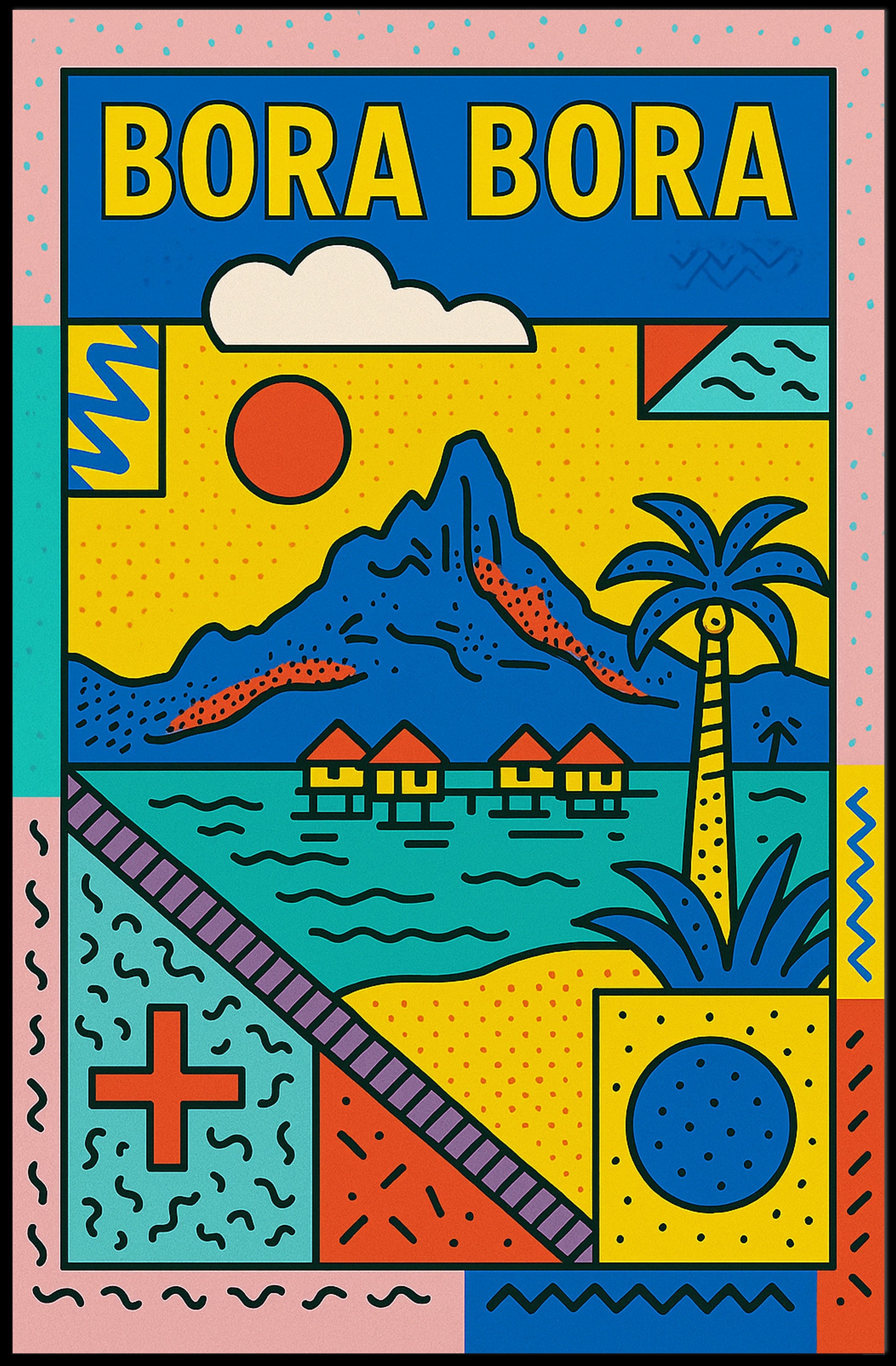Bora Bora Pop Art Travel Poster PosterGoat