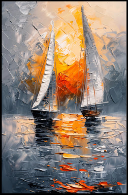 Sailing at Sunset Poster