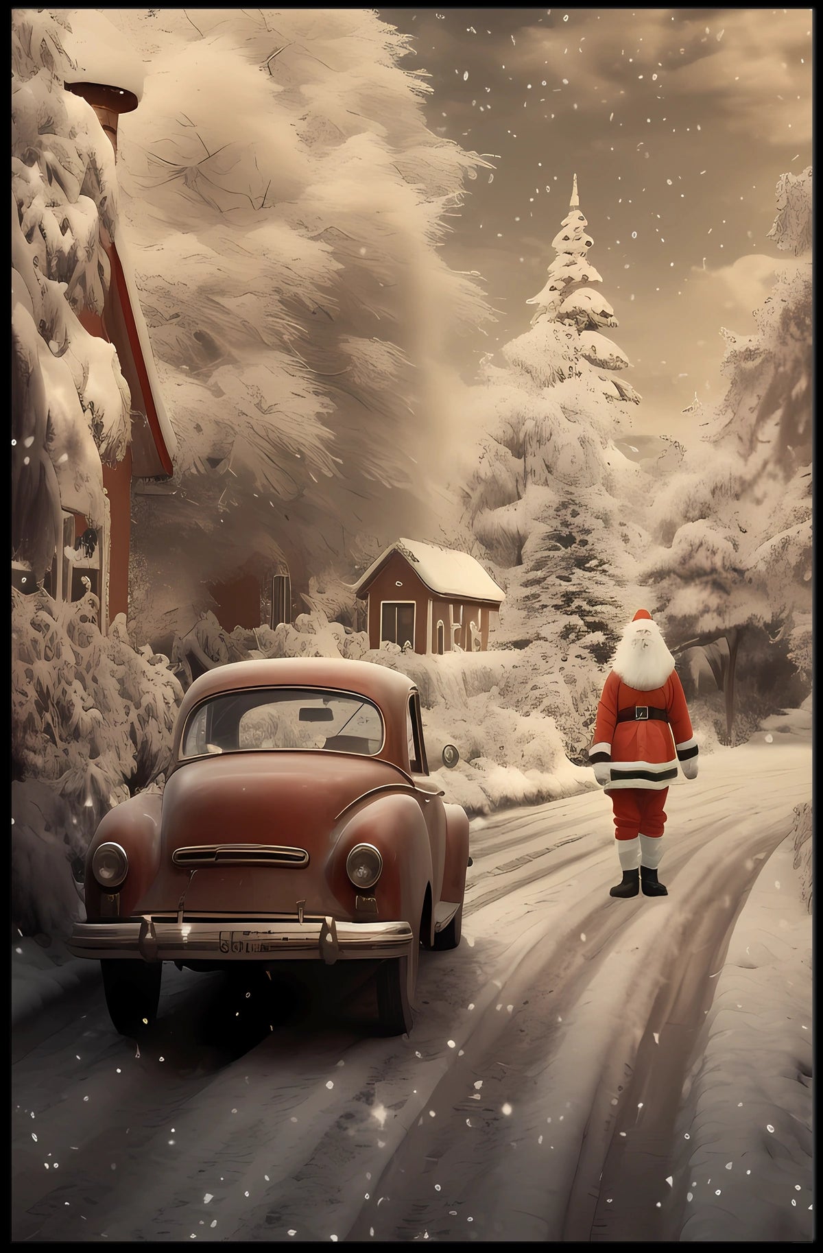 Winter Wonderland With Santa Poster