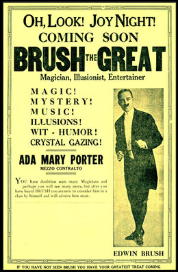 Vintage Magic Performance Poster Featuring Edwin Brush Illusionist