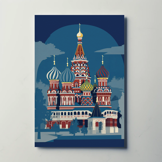Saint Basil's Cathedral Moscow Landmark Travel Poster