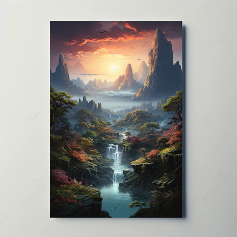 Mystical Realm Fantasy Landscape Artistic Poster