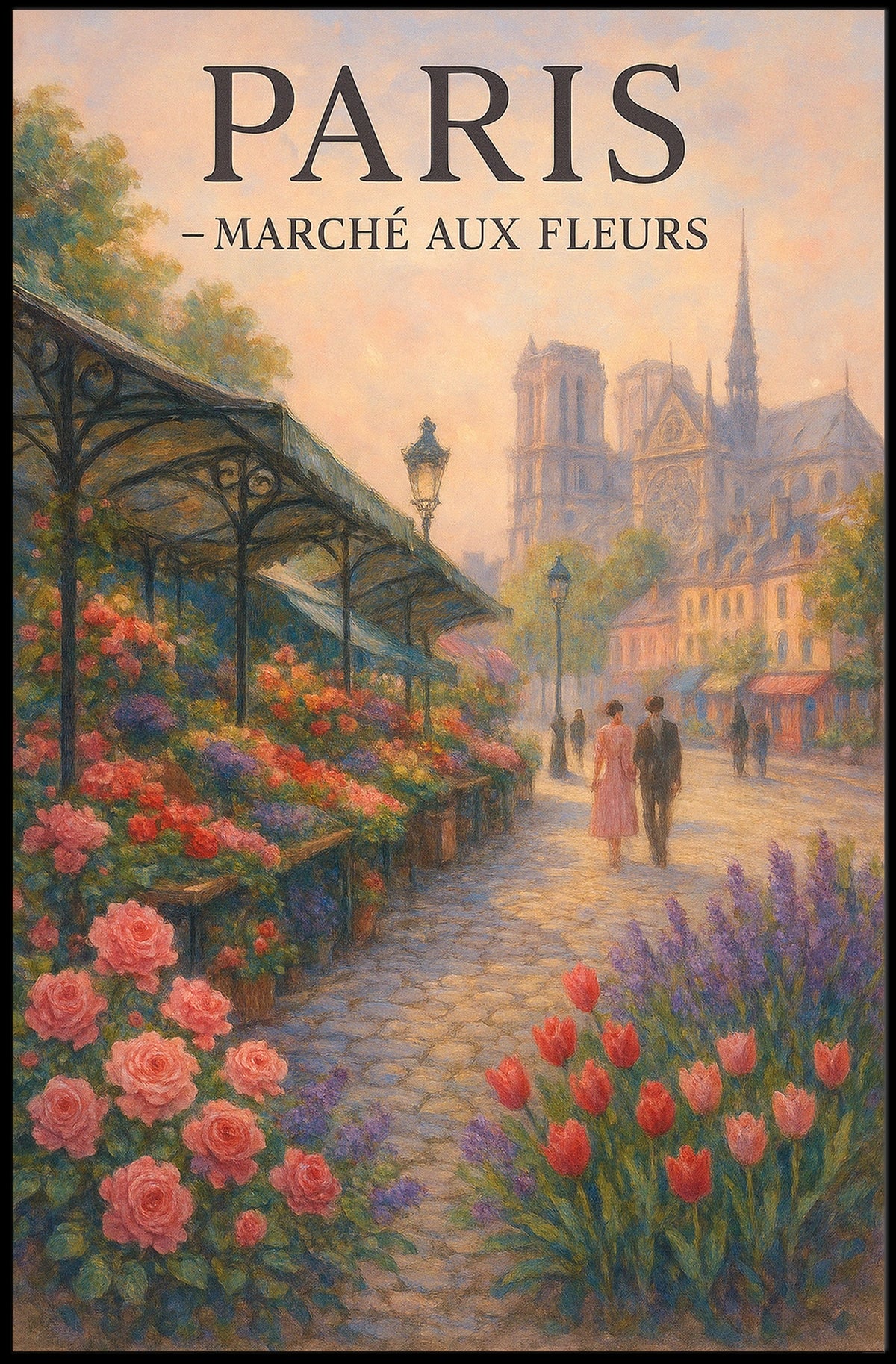 Paris Marché Aux Fleurs Poster