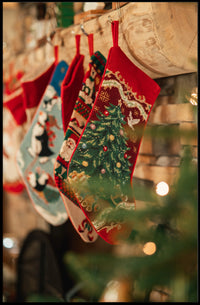 Festive Christmas Stockings Poster